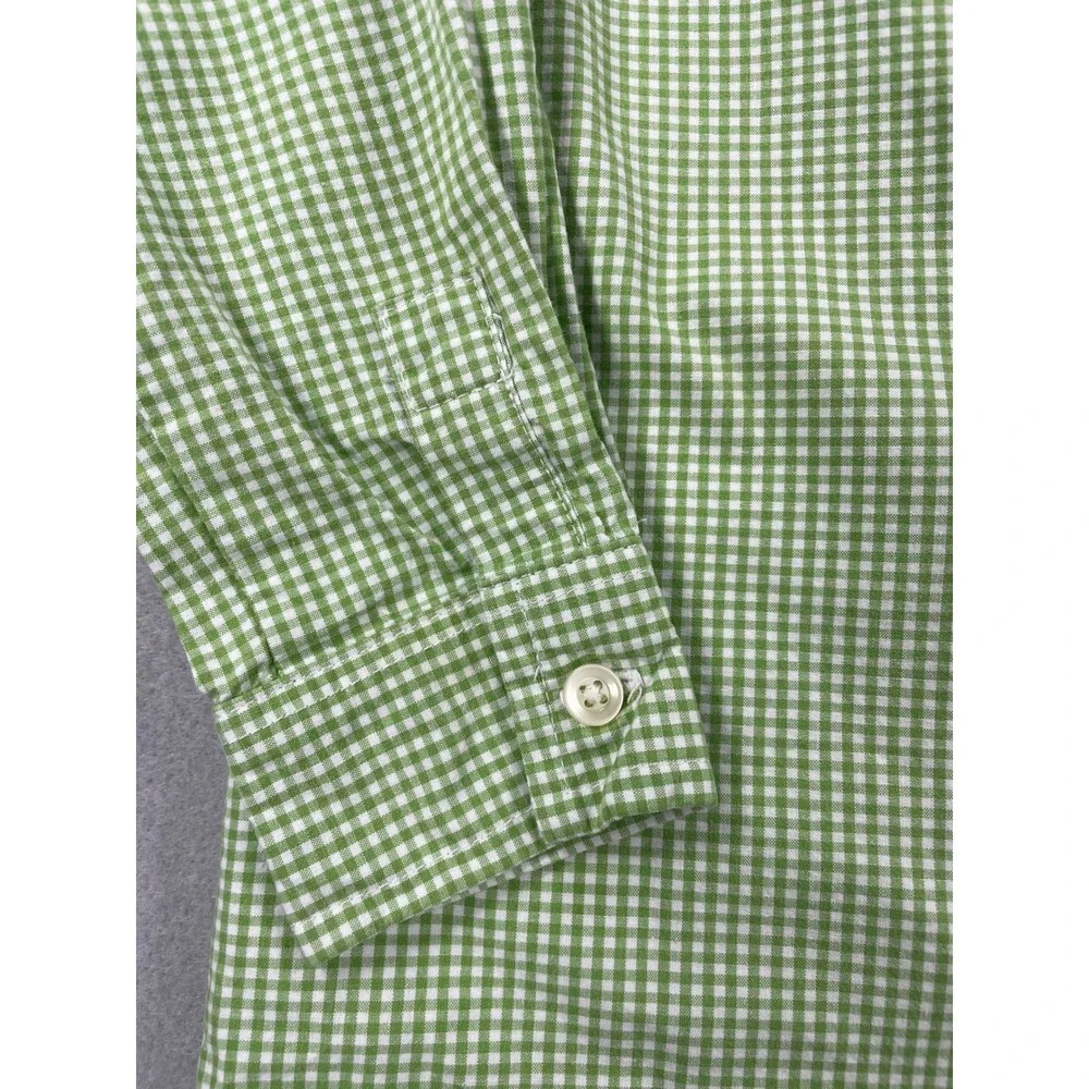 Gymboree Boys Green Gingham Long Sleeve Button Down Shirt 3T
